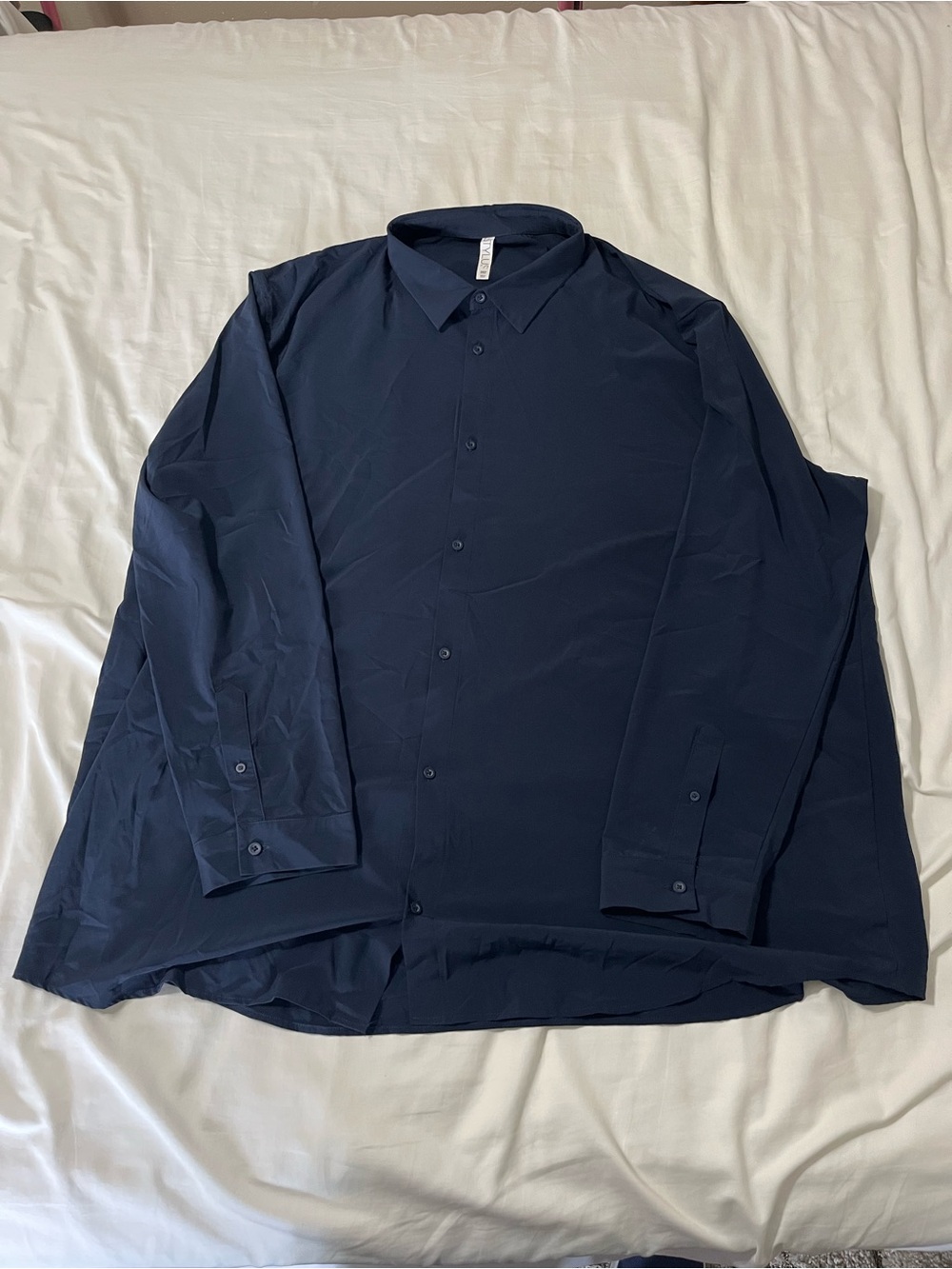 STYLUS Navy Long-Sleeve Button-Up Dress Shirt